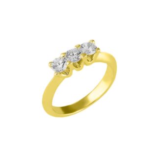 Anello Trilogy in Oro Giallo con Diamanti - AN-7558-G