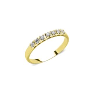 Anello Veretta in Oro Giallo con Diamanti - AN-7FE1-G