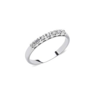 Anello Veretta in Oro Bianco con Diamanti - AN-7FE1