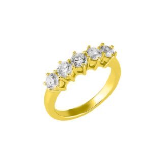 Anello Veretta in Oro Giallo con Diamanti - AN-8085-G
