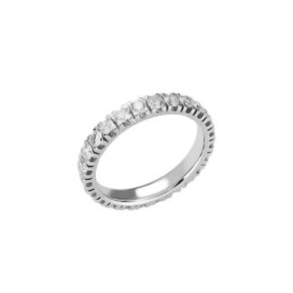 Anello Veretta in Oro Bianco con Diamanti - AN-904