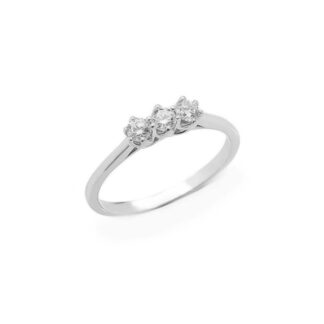 Anello Trilogy in Oro Bianco con Diamanti - AN-9991