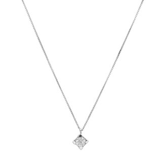 Collana con Ciondolo Punto Luce in Oro Bianco con Diamante - GI-GD