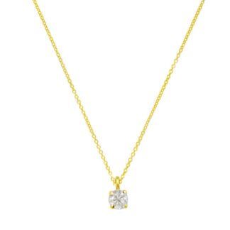 Collana con Ciondolo Punto Luce in Oro Giallo con Diamante - GI-GF-G