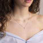 Collana con Pendente Punto Luce in Oro Bianco con Diamante - CL011LTG18F