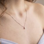 Collana con Pendente Punto Luce in Oro Bianco con Diamante - CL011LTG18F