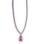 Ciondolo Le Bebé Bimba in Oro Rosa con Smalto - I Mini - LBB055-VIO