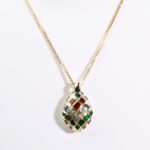 Collana con Pendente in Oro Giallo e Smalto con Diamanti - CI015SM