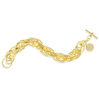 Bracciale da Donna Unoaerre in Bronzo Dorato con Maglie Doppie - 0048