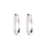 Orecchini Boccole in Oro Bianco con Diamanti - 0278
