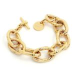 Bracciale da Donna Unoaerre in Bronzo Dorato con Catena Forzatina - 1900