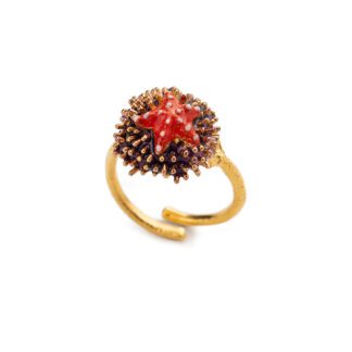 Anello Isola Bella in Argento e smalti Riccio e Stella Marina - 20001214