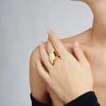 Anello a Fascia da Donna Unoaerre in Bronzo Dorato - 2046