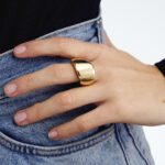 Anello a Fascia da Donna Unoaerre in Bronzo Dorato - 2046