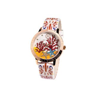 Orologio Isola Bella in Acciaio e Pelle Corallo - 40000084