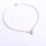 Collana Girocollo in Perle e Gancio a Cuore in Oro Bianco - CLD/01LTG