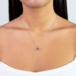 Collana Clesi in Oro Bianco con Diamanti e Rubino - 10818