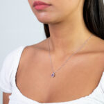 Collana Clesi in Oro Bianco con Diamanti e Rubino - 10818