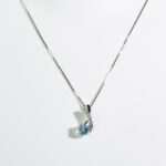 Collana Clesi in Oro Bianco con Diamanti e Acquamarina - 12182