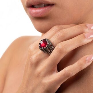 Anello Isola Bella in Argento con Siamite® | Fuoco – Nude – 20001047