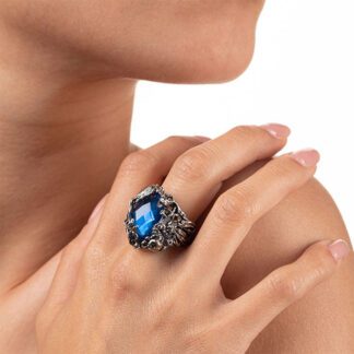 Anello Isola Bella in Argento con Siamite® | Acqua – Nude – 20001048