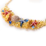 Collana Isola Bella in Argento Dorato con Smalti | Fondo Marino - 20001267