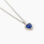 Collana Mabina in Argento con Cuore e Zaffiro Sintetico - 553450