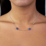 Collana da Donna in Oro Bianco e Rosa con Tanzanite - G218/Ax-35429