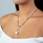 Collana in Oro Bianco e Rosa con Diamanti e Perla Australiana - 0005063007