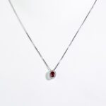Collana Clesi in Oro Bianco con Diamanti e Rubino - 10821