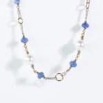 Collana da Donna in Oro Bianco e Rosa con Tanzanite e Perle - G511/1C-351114