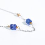 Collana da Donna in Oro Bianco e Rosa con Tanzanite - G218/Ax-35429