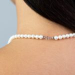 Collana Girocollo in Perle e Susta in Oro Bianco - PN151B/3 AU