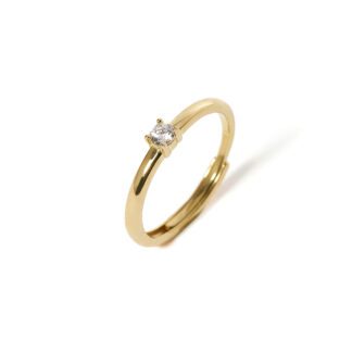 Anello Solitario Mabina in Argento con Zircone - 523234