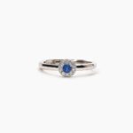 Anello Mabina in Argento con Zaffiro Sintetico e Zirconi - 523239