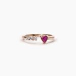 Anello Mabina in Argento con Rubino Sintetico e Zirconi - 523248