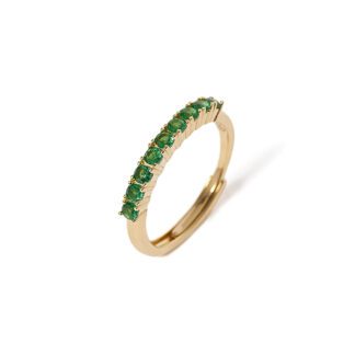 Anello Riviera Mabina in Argento con Smeraldi Sintetici - 523255