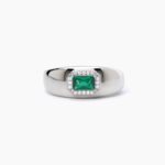 Anello Mabina in Argento con Smeraldo Sintetico e Zirconi - 523272