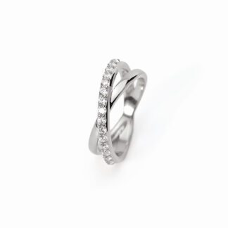 Anello a Fascia Mabina in Argento con Zirconi - 523277