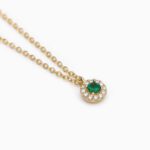 Collana Mabina in Argento con Smeraldo Sintetico e Zirconi - 553492