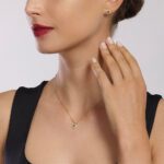 Collana Mabina in Argento con Smeraldo Sintetico e Zirconi - 553492