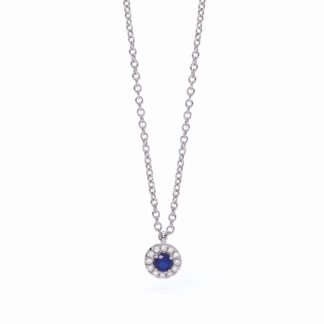 Collana Mabina in Argento con Zaffiro Sintetico e Zirconi - 553494