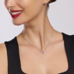 Collana Mabina in Argento con Zaffiro Sintetico e Zirconi - 553494