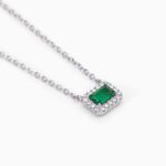 Collana Mabina in Argento con Smeraldo Sintetico e Zirconi - 553496
