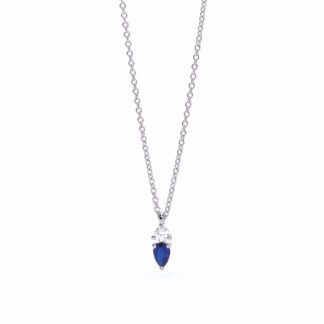 Collana Mabina in Argento con Zaffiro Sintetico e Zirconi - 553498