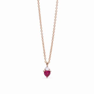 Collana Mabina in Argento con Rubino Sintetico e Zirconi - 553499