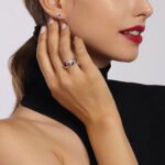Orecchini a Cuore Mabina in Argento con Rubini Sintetici - 563543