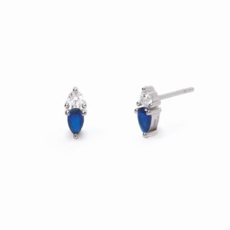 Orecchini Mabina in Argento con Zaffiro Sintetico e Zirconi - 563547