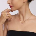 Orecchini Mabina in Argento con Rubino Sintetico e Zirconi - 563548