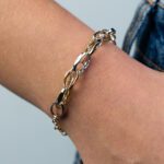 Bracciale da Donna in Oro Giallo e Bianco 18kt a Catena - 8684
